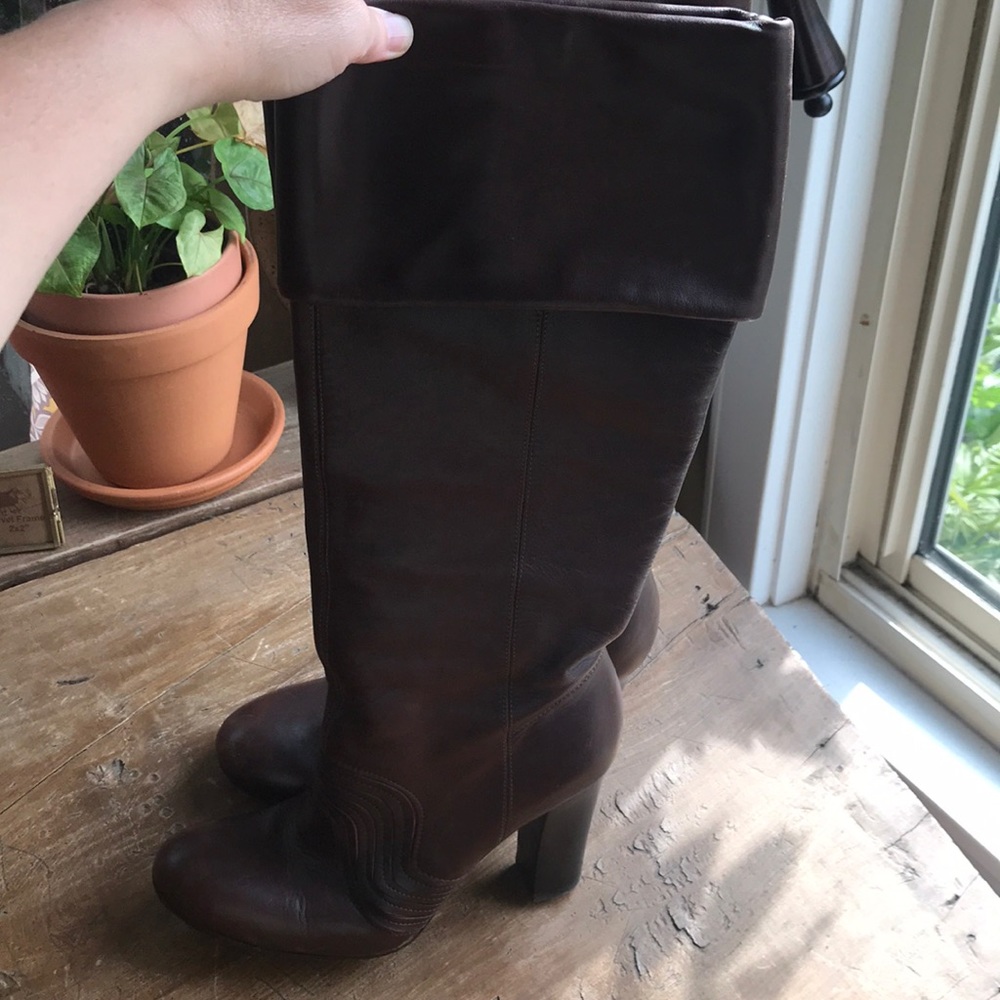 Miss sixty tall leather boots with heel.